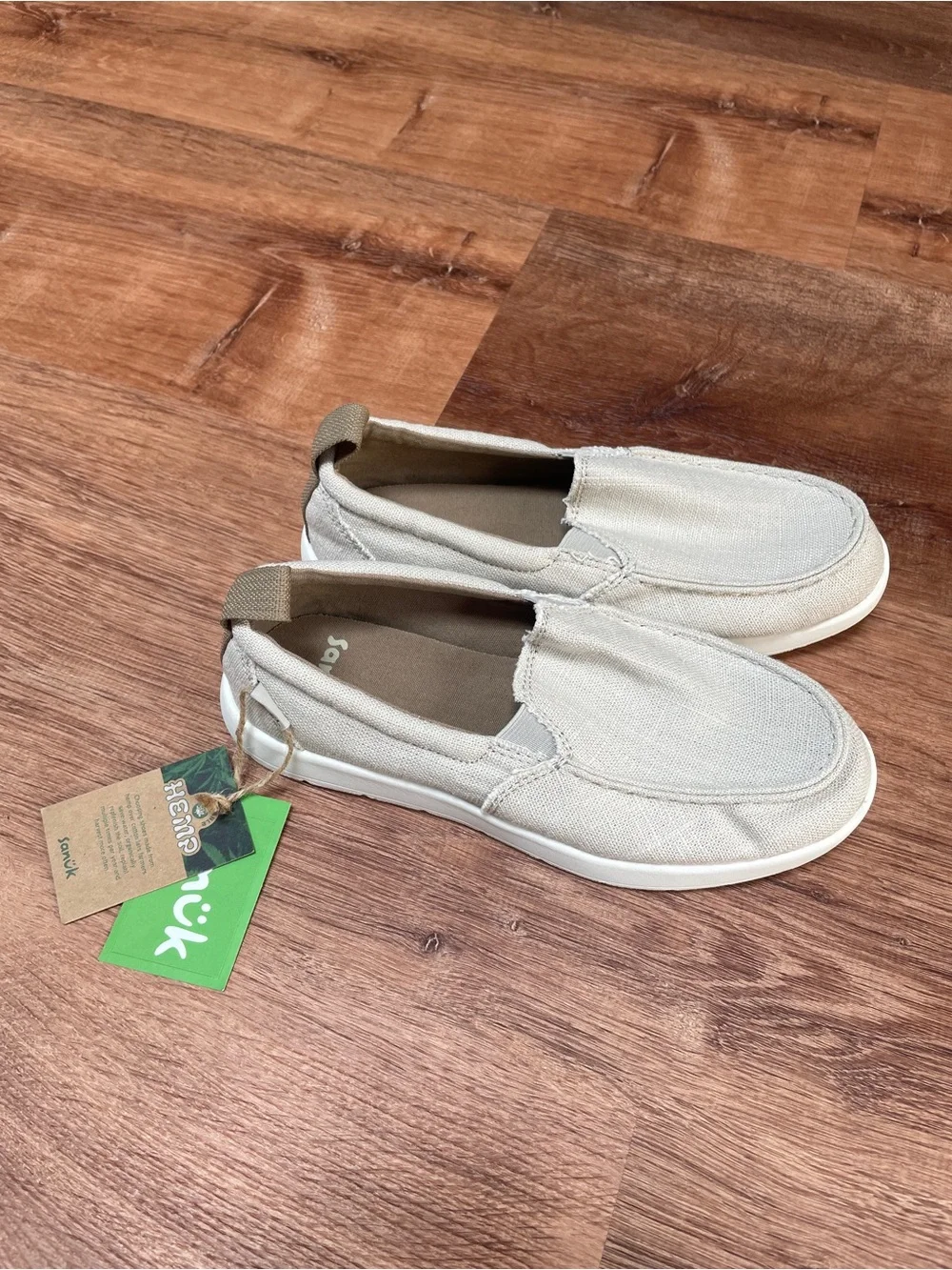 Sanuk Sidewalk Surfer Lite Hemp Slip On Shoes Kids Size 3 NEW NWT